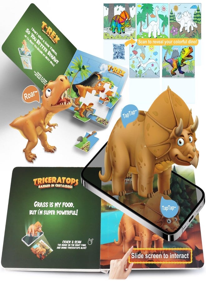 Sinpedex 3D Dinosaur Puzzle Toy for Kids | AR App, Interactive Coloring & Walking Dinosaurs | STEM Educational Toy, Gift for Christmas or Birthday Ages 3-6 - Image 1